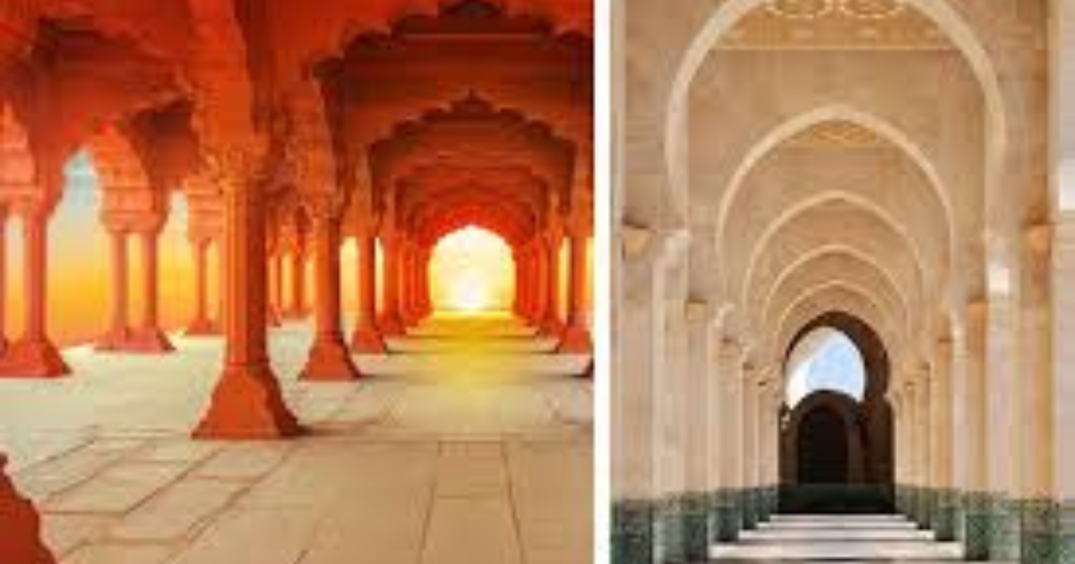 Based on a close examination of the image Hallway Arch Designs (2).jpg, there is no text present in this image. It is a side-by-side comparison showcasing classical architectural arches.