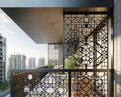 Modern Grill Design for Balcony Full Cover