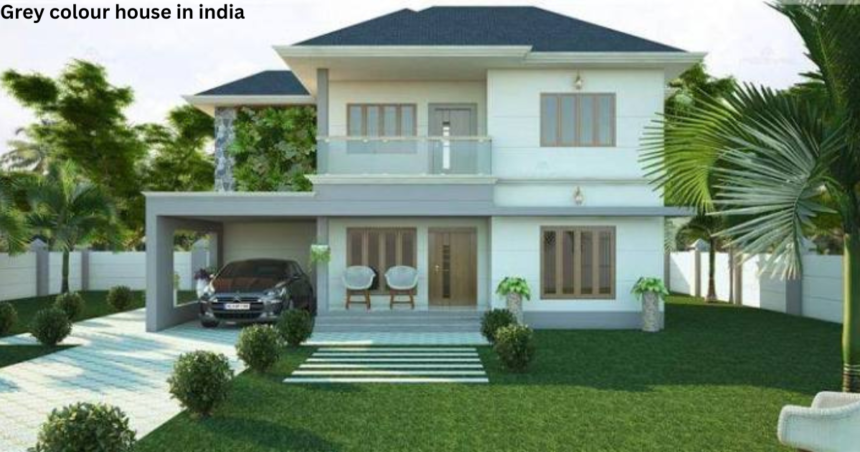 Grey colour house in india