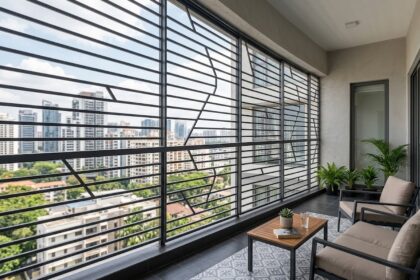 Modern Grill Design for Balcony Full Cover